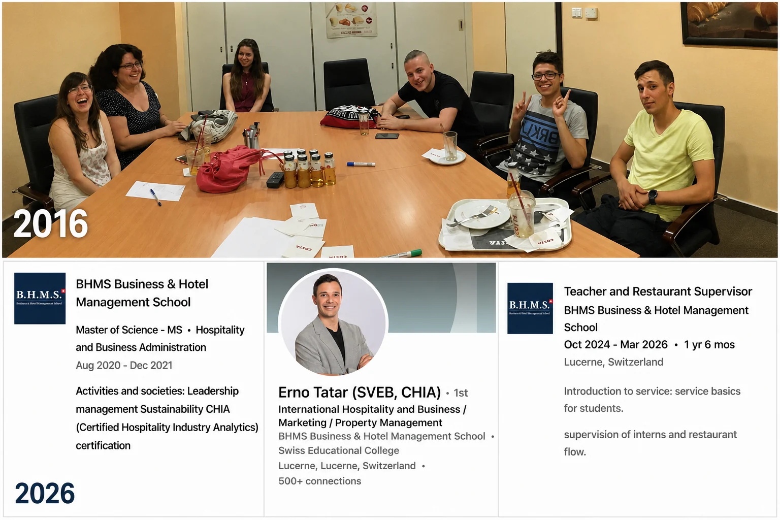 BHMS graduate Ernő Tatar from Hungary becoming a lecturer at BHMS Switzerland