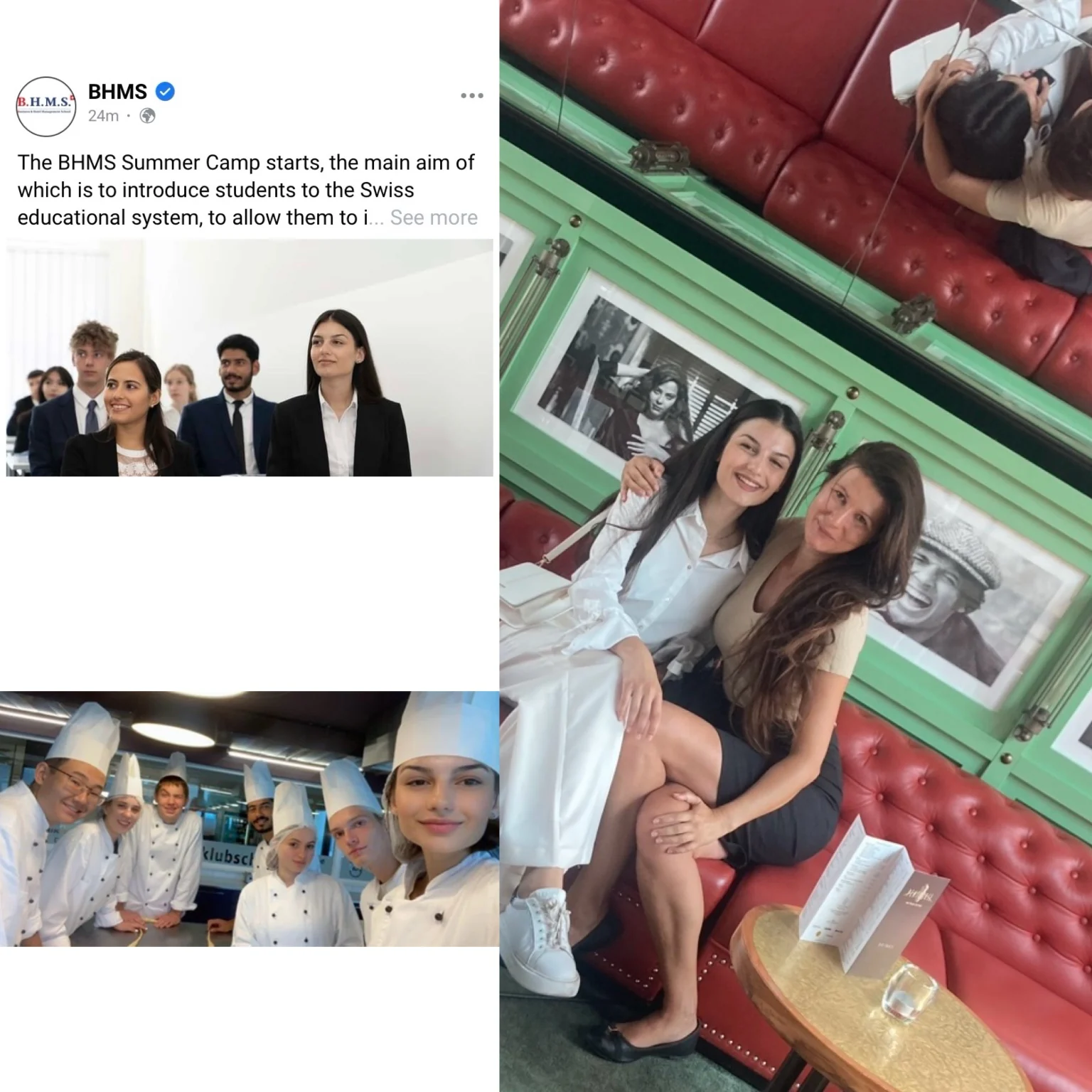 BHMS hospitality students during classroom learning and practical training