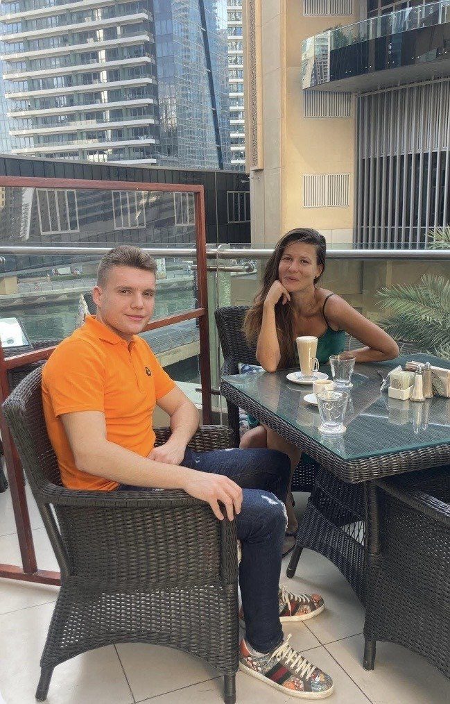 Silvia with Kalojan, Glion graduate working in private aviation