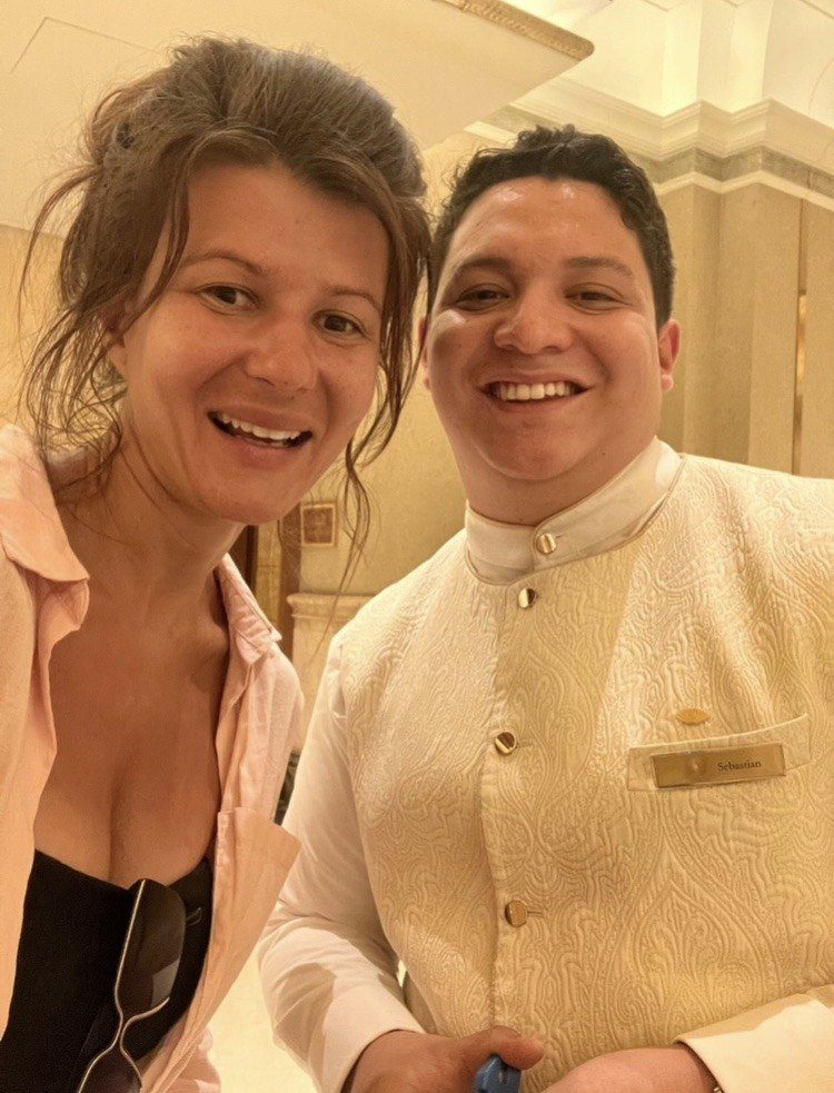 Silvia with Sebastian, BHMS graduate at Emirates Palace