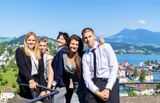 Happy Magic Mentor students enjoying Lucerne with Silvia